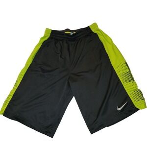 Nike Dri Fit Athletic Shorts Men L Black Neon Green Gym Basketball Workout comfy